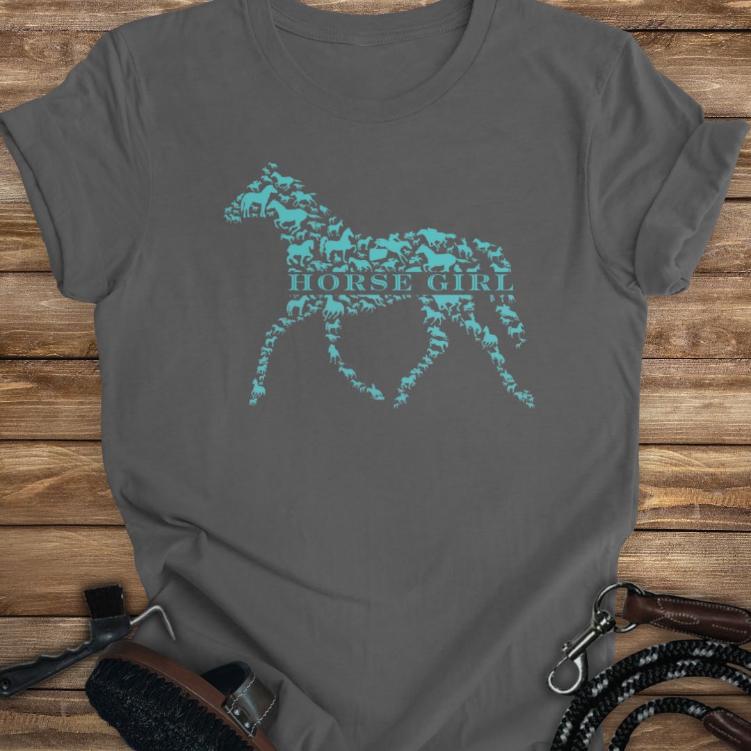 Horse Girl Pattern Pony Tee- Adult Size