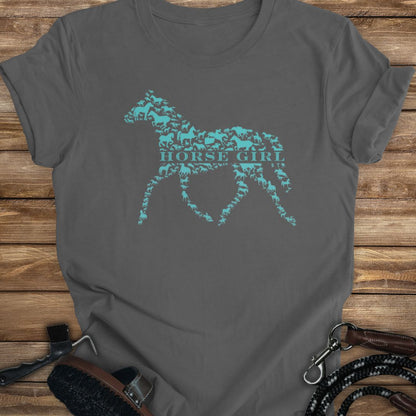 Horse Girl Pattern Pony Tee- Adult Size