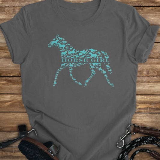 Horse Girl Pattern Pony Tee- Adult Size