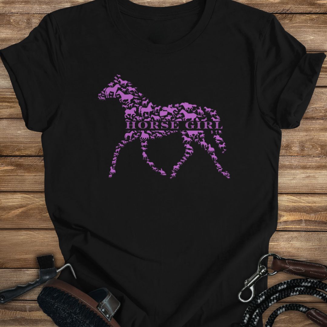 Horse Girl Pattern Pony Tee- Adult Size