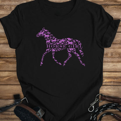 Horse Girl Pattern Pony Tee- Adult Size