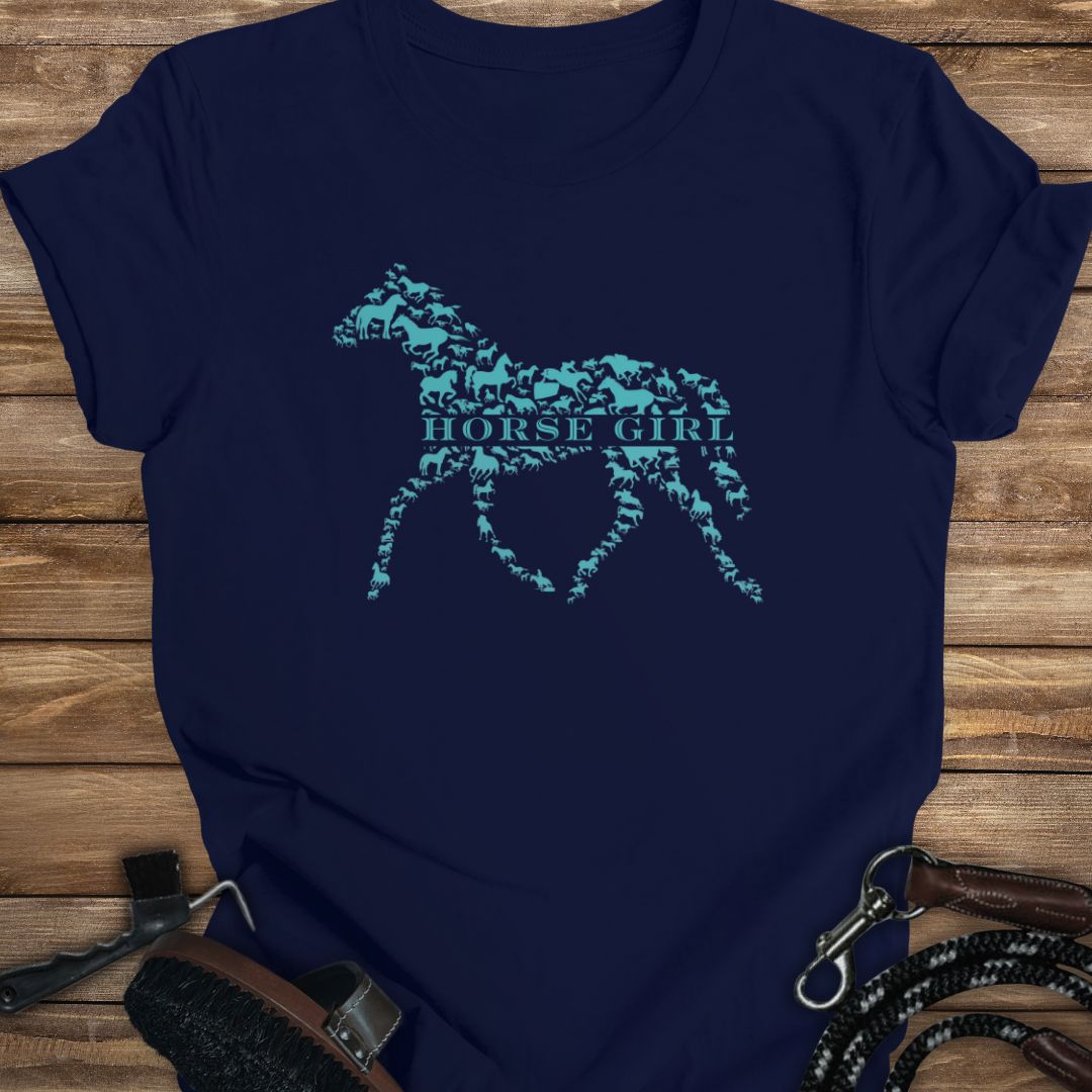 Horse Girl Pattern Pony Tee- Adult Size