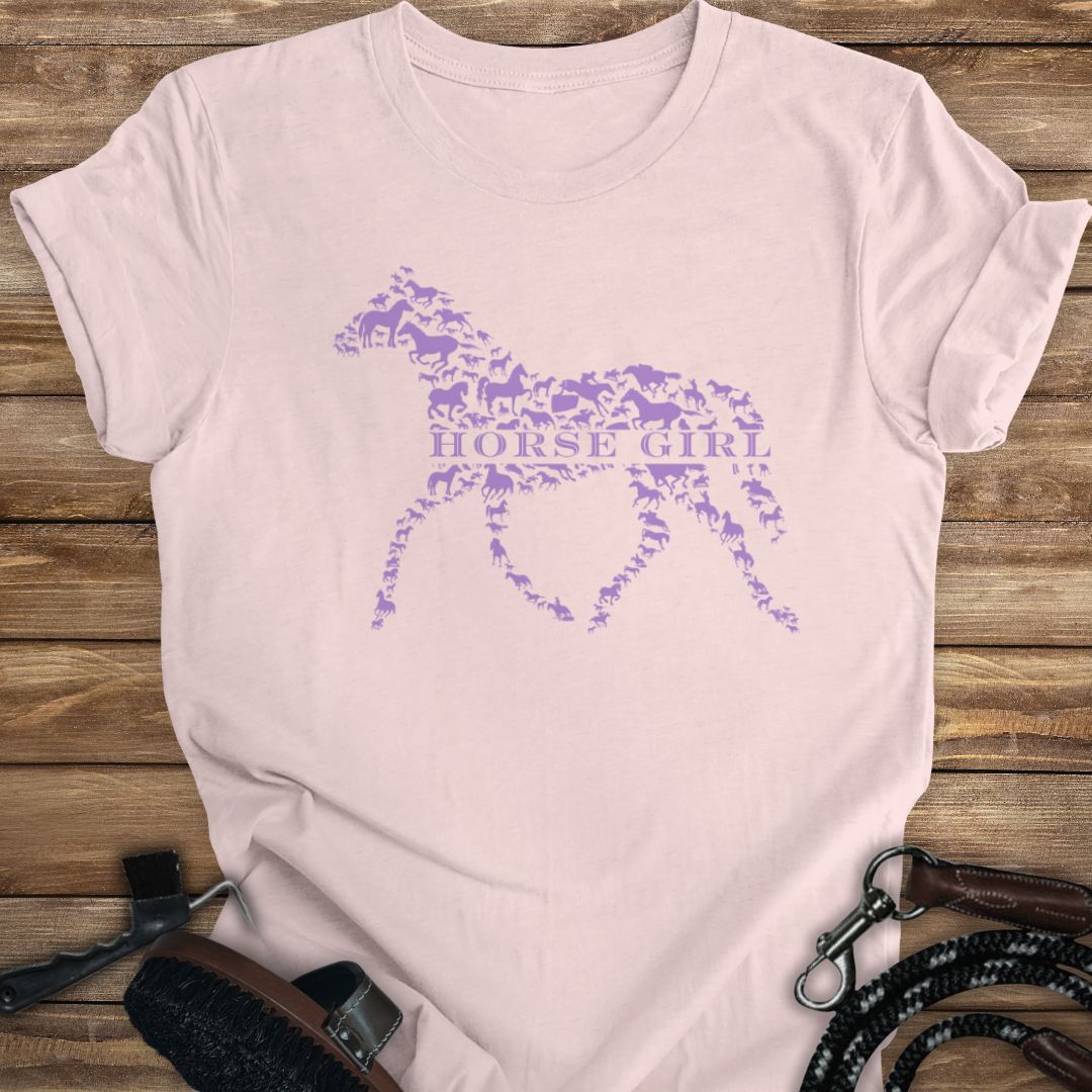Horse Girl Pattern Pony Tee- Adult Size