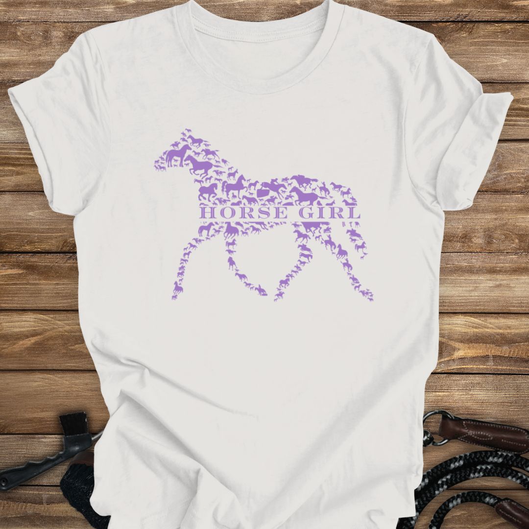 Horse Girl Pattern Pony Tee- Adult Size